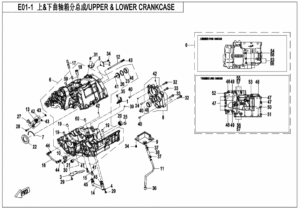 E01-1 LEFT CRANKCASE ASSY