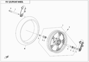 F07-A FRONT WHEEL(FRONT RIM-MATTE BLACK)