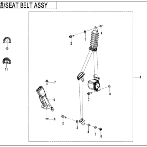 F34-1-A SEAT BELT ASSY(DEIVER_FOR THREE SEATS)
