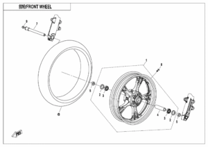 F07-A FRONT WHEEL(MATTE BLACK-RIM)