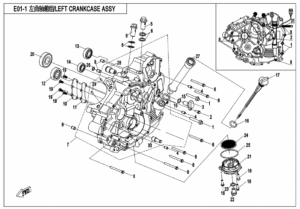 E01-1 LEFT CRANKCASE ASSY.