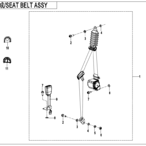 F34-1-B SEAT BELT ASSY(DEIVER_FOR TWO SEATS)