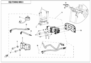 F15-2-B-V2 TOWING WINCH(WITH NYLON ROPE)