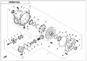 F33-B-V2 REAR AXLE(WITHOUT DIFFERENTIAL)