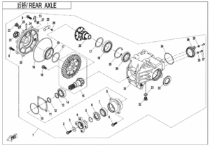 F33-A-V1 REAR AXLE(WITHOUT DIFFERENTIAL)