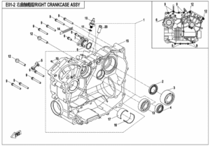 E01-2 RIGHT CRANKCASE ASSY(OLD)