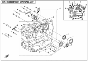 E01-2 RIGHT CRANKCASE ASSY(NEW)