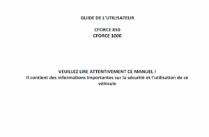 F38-B OWNER'S MANUAL(FRENCH)