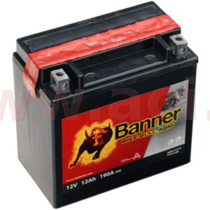 baterie 12V, YTX14-BS, 12Ah, 190A, BANNER Bike Bull AGM 150x87x147