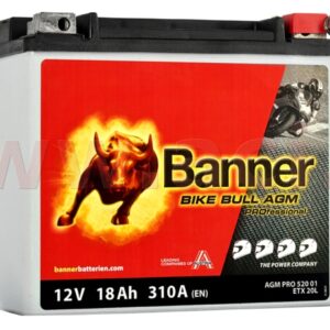 baterie 12V, YTX20HL-BS, 18Ah, 310A, BANNER Bike Bull AGM PRO 175x88x155
