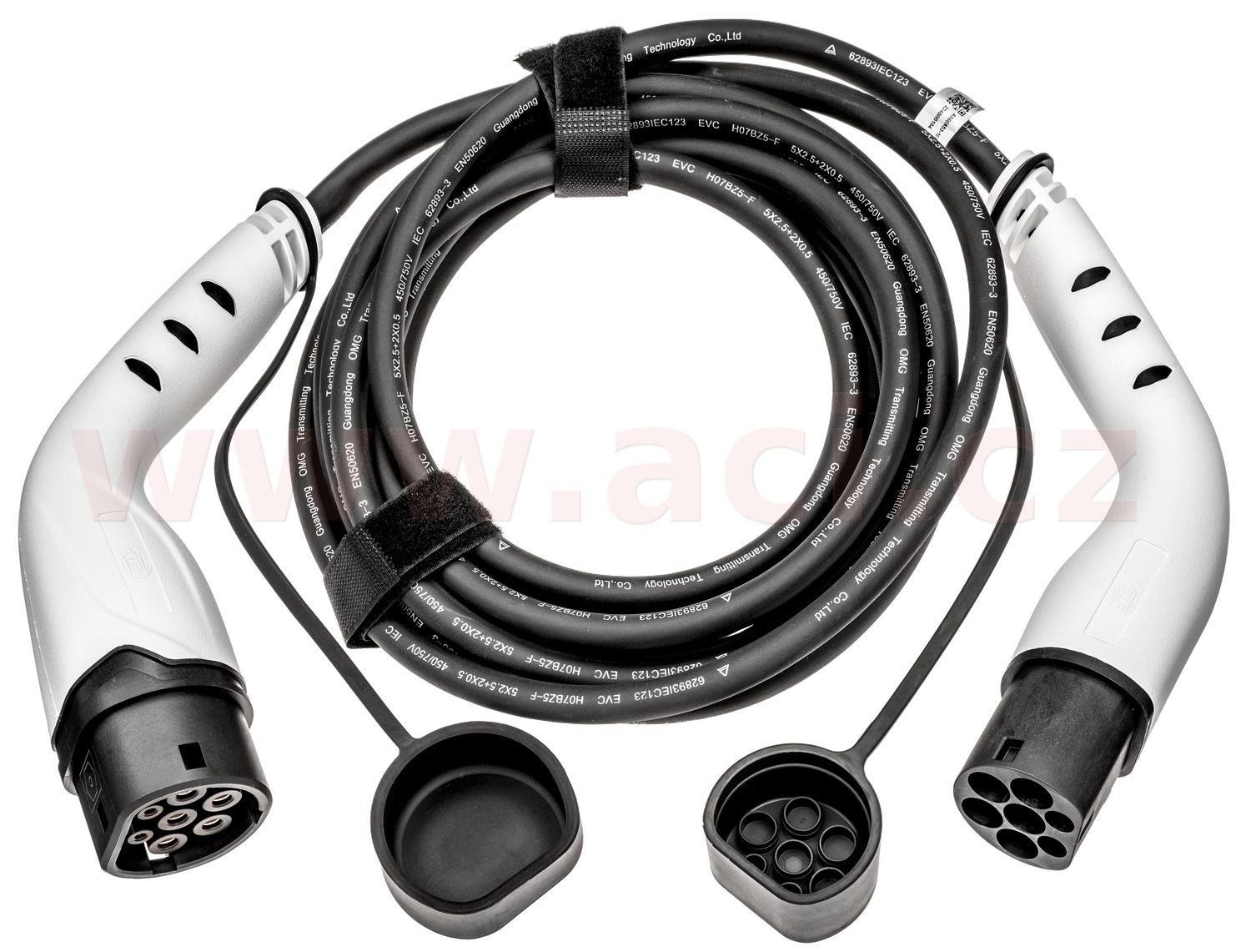 nabíjecí kabel pro EV, Typ 2 / Typ 2, 32 A / 22 kW, 3 fáze, 480 V, délka 6 m, bílé konektory HELLA