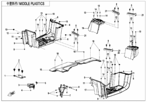F04-3-A-V2 MIDDLE PLASTICS(WITH GEARSHIFT LOCK)