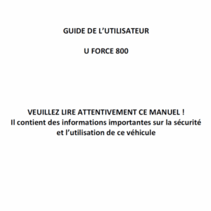 F38-B OWNER'S MANUAL(FRENCH)