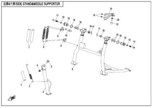 F03-4 SIDE STAND@^MIDDLE SUPPORTER