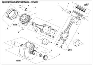 E04-A-V2 CRANKSHAFT @^ CONNECTING ROD @^ PISTON ASSY(FLAT-CUT ROD)