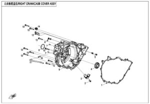 E01-5 RIGHT CRANKCASE COVER ASSY