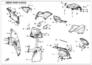 F04-2-B-V3 FRONT PLASTICS(8'' DASHBOARD)