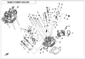 E02-2-A-V2 CYLINDER HEAD ASSY.(WITH FUEL VAPORIZATION SYSTEM)