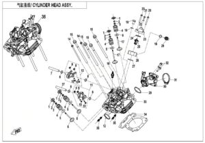 E02-2-B-V1 CYLINDER HEAD ASSY.(WITHOUT FUEL VAPORIZATION SYSTEM)