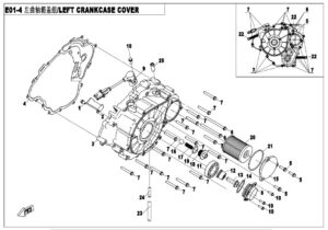 E01-4 LEFT CRANKCASE COVER ASSY
