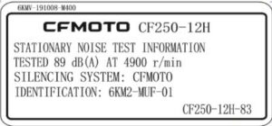 F19-6 NOISE LABEL(AUSTRALIA)